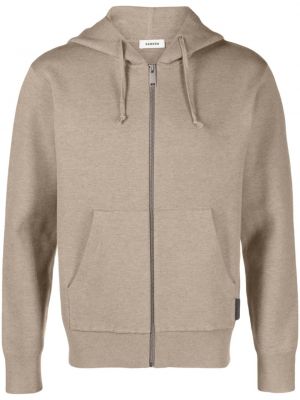 Jersey hoodie mit reißverschluss Sandro braun
