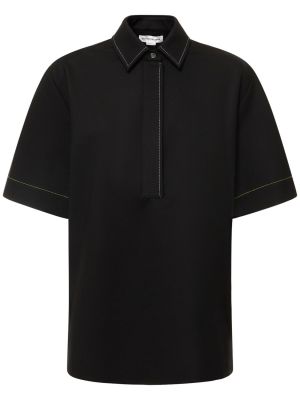Oversized viskózová košeľa Victoria Beckham čierna