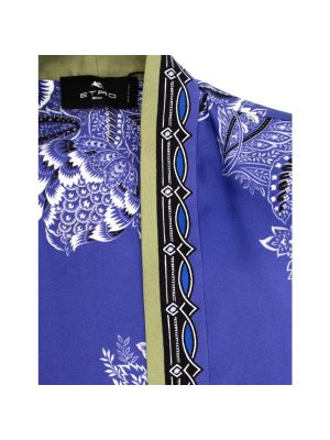 Blusa de seda de flores con estampado Etro azul