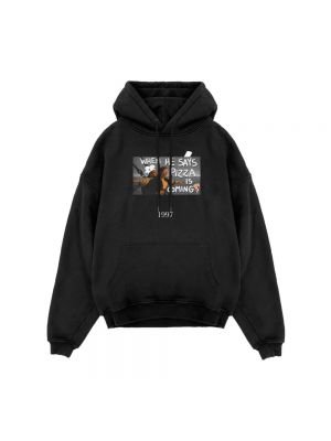 Fleece hoodie Throwback schwarz