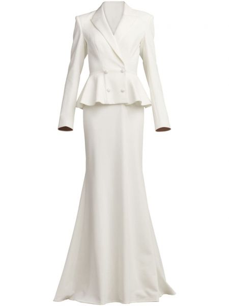 Φόρεμα πέπλουμ Tadashi Shoji λευκό