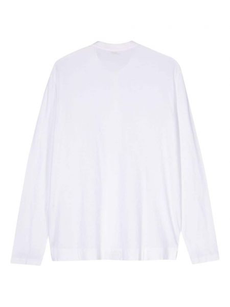 T-shirt manches longues en coton avec manches longues Massimo Alba blanc