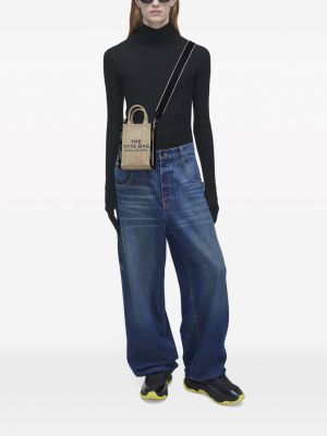 Shopper handtasche aus baumwoll Marc Jacobs beige