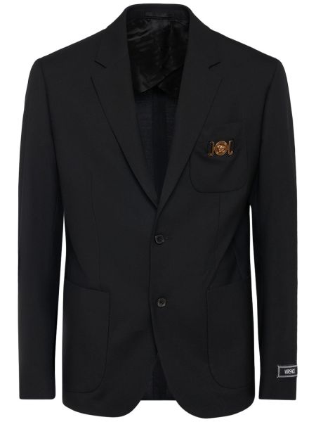 Işletme yün blazer Versace siyah