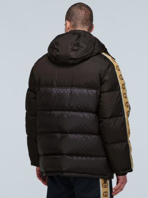 Nylonowy płaszcz żakardowy Gucci czarny