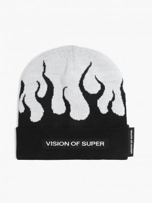 Черная шерстяная шапка Vision Of Super