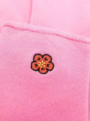 Chaussettes brodeés à fleurs à imprimé Kenzo rose