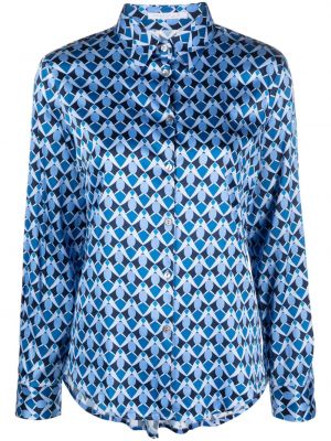 Σατέν πουκάμισο με σχέδιο Cenere Gb μπλε