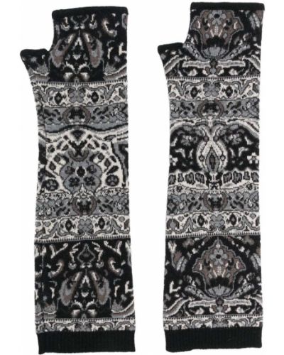 Jacquard fingerløse hansker Antonio Marras hvit