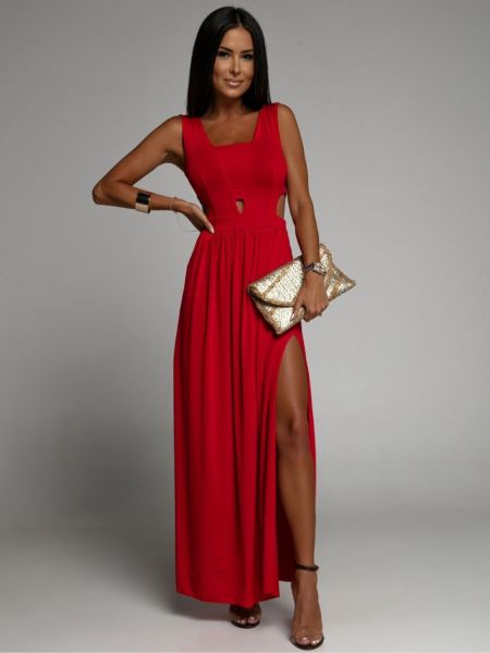 Sukienka długa Fasardi czerwona