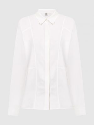 Белая шелковая блузка Toteme