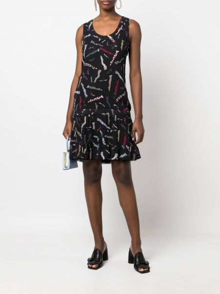 Kleid mit print ausgestellt Moschino Pre-owned schwarz
