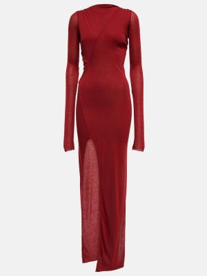 Sukienka midi z długim rękawem Rick Owens czerwona