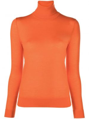 Puloverel de lână Calvin Klein portocaliu