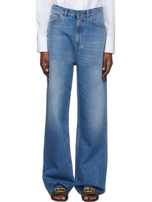 Синие прямые джинсы Valentino