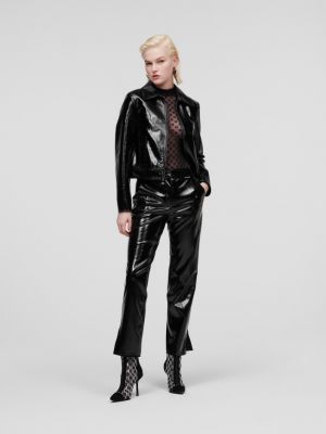 Lakované kožené kalhoty Karl Lagerfeld