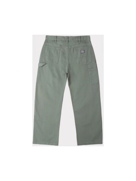 Pantalones rectos con bolsillos Obey verde