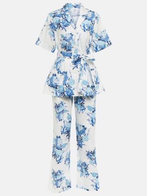 Bombažna pižama s cvetličnim vzorcem Emilia Wickstead