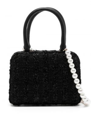 Geantă cu perle din tweed Simone Rocha negru