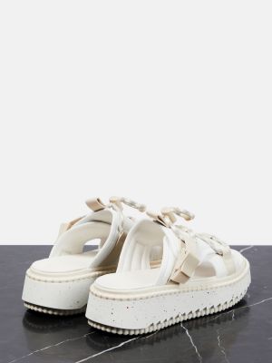 Kožené sandály Chloã© bílé