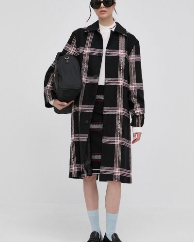 Вълнено палто с изолация Karl Lagerfeld черно