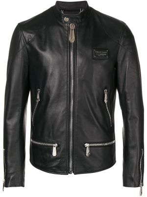 Chaqueta de cuero Philipp Plein negro