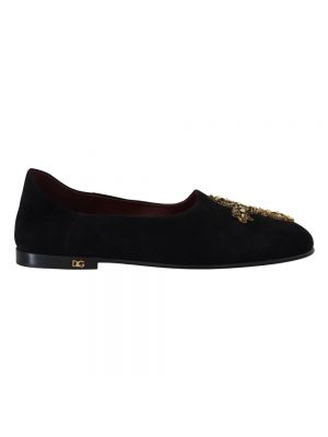 Loafers zamszowe Dolce And Gabbana czarne