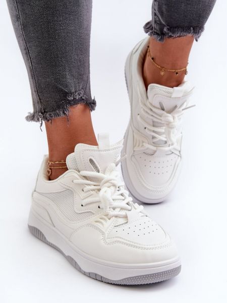 Sneakerși cu platformă Kesi alb