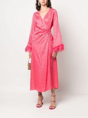 Suknele kokteiline su plunksnomis Art Dealer rožinė