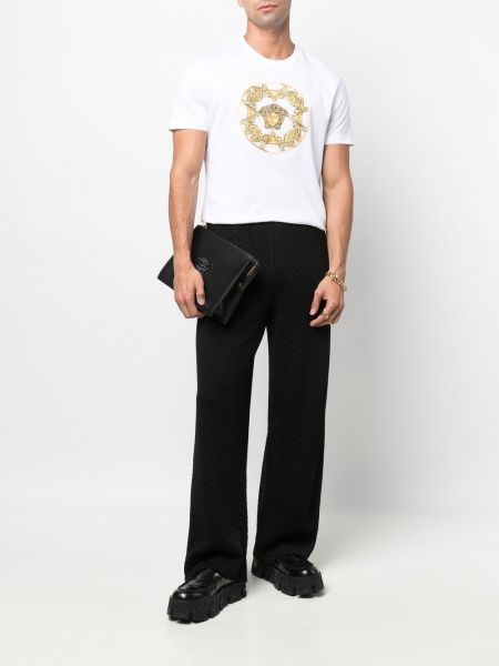 T-shirt aus baumwoll mit print Versace weiß