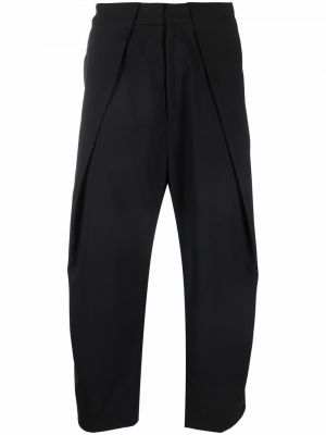 Drapované rovné kalhoty Balmain černé