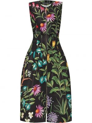 Floral zip dress Oscar De La Renta svart