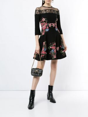 Mini vestido de flores bootcut Ingie Paris negro