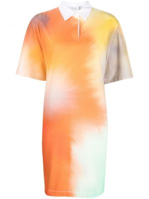 Obleka s potiskom z abstraktnimi vzorci Maison Kitsuné oranžna