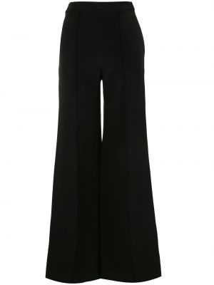 Hedvábné zvonové kalhoty s vysokým pasem Macgraw - černá