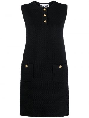 Jacquard strick kleid mit geknöpfter Moschino schwarz