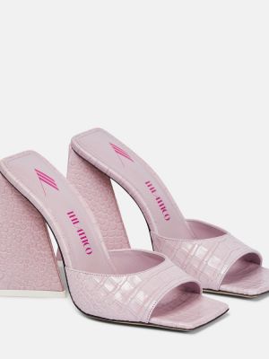 Kožené sandále The Attico ružová