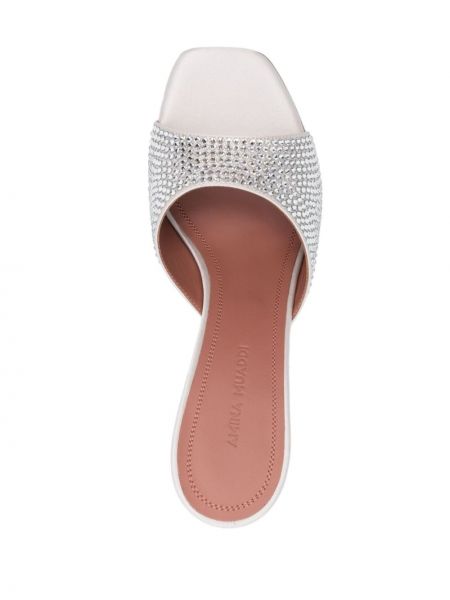 Sandali con cristalli Amina Muaddi argento