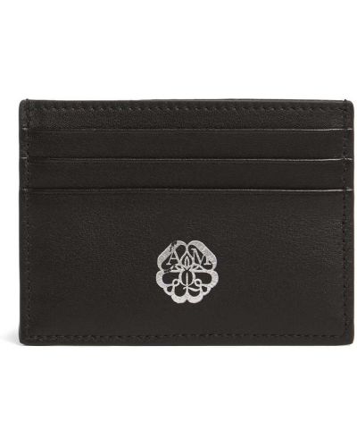 Kožená kožená peňaženka Alexander Mcqueen čierna