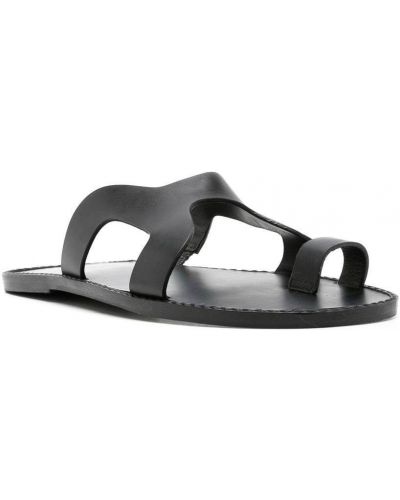 Dabīgās ādas sandales ar atvērtu purngalu Osklen melns
