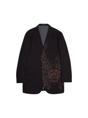 Леопардовая куртка Yohji Yamamoto черная