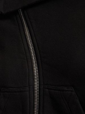 Džerzej bavlnená mikina na zips Rick Owens čierna
