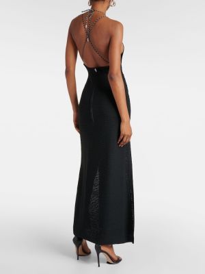 Midi haljina s vezicama s čipkom Dion Lee crna