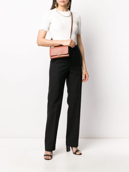 Pantalones rectos de cintura alta Givenchy negro