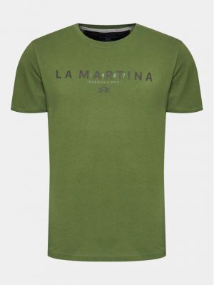Priliehavé tričko La Martina zelená