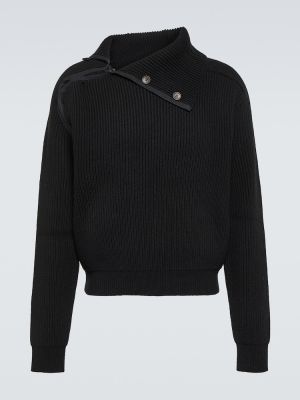 Pull en laine en tricot Jacquemus noir