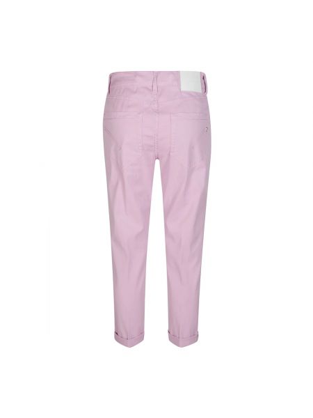 Spodnie z lyocellu Dondup różowe