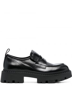 Skinn loafers Ash svart