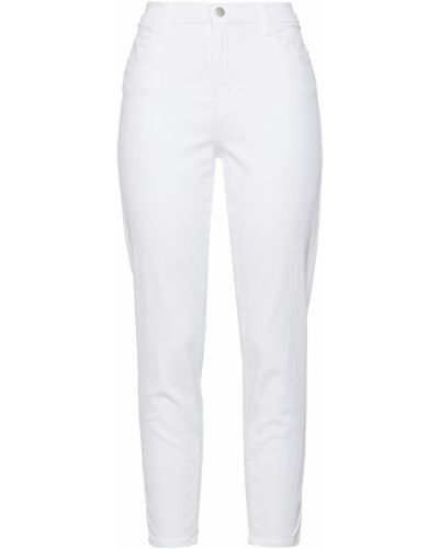 Укорочені завужені джинси скінні J Brand, білі