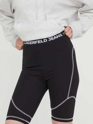 Панталон с висока талия Karl Lagerfeld Jeans черно